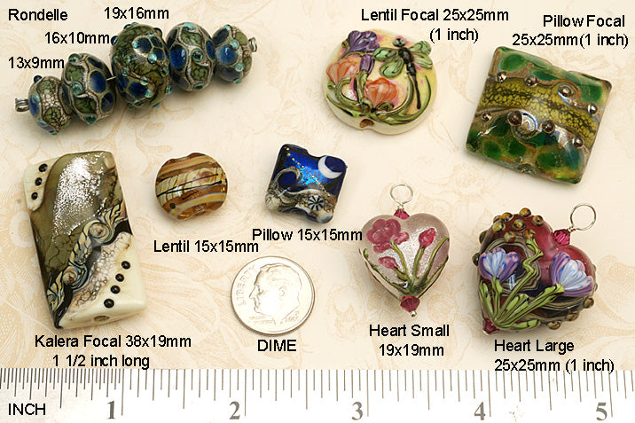 10108311 - Five Graduated Grace's Garden Rondelle Beads