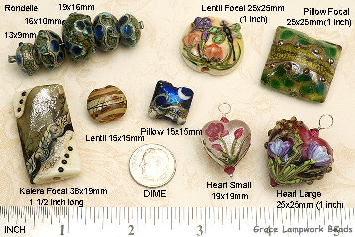 10204812 - Four Sable Celestial Lentil Beads