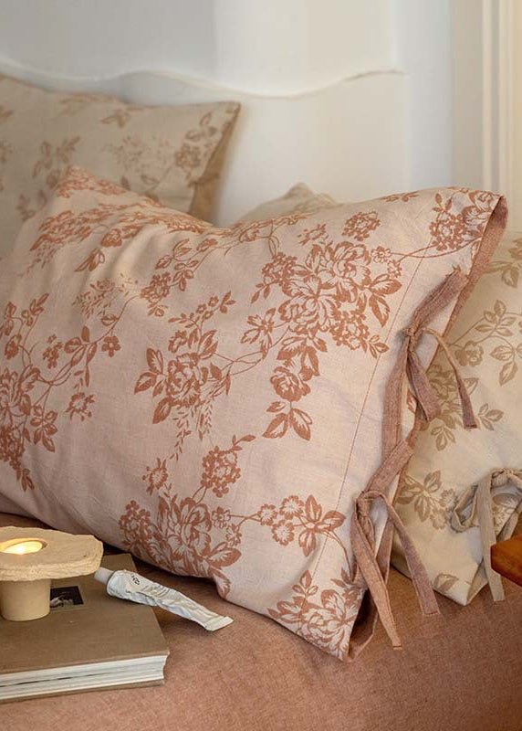 Bonnie Ribbon Bow Tie Floral Bedding Set / Pink