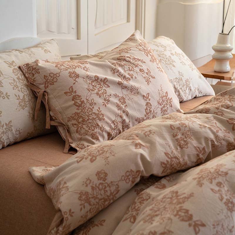 Bonnie Ribbon Bow Tie Floral Bedding Set / Blue