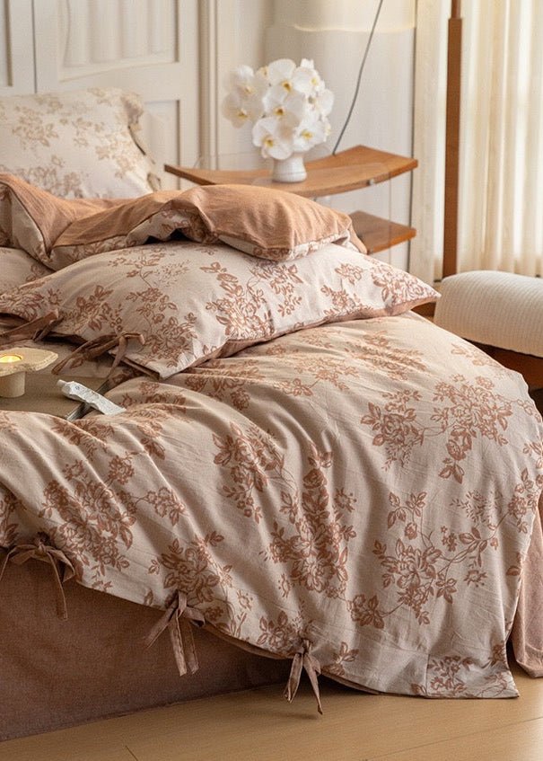 Bonnie Ribbon Bow Tie Floral Bedding Set / Blue