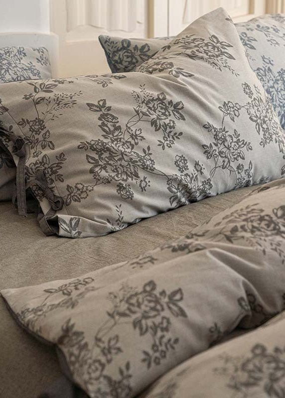 Bonnie Ribbon Bow Tie Floral Bedding Set / Khaki