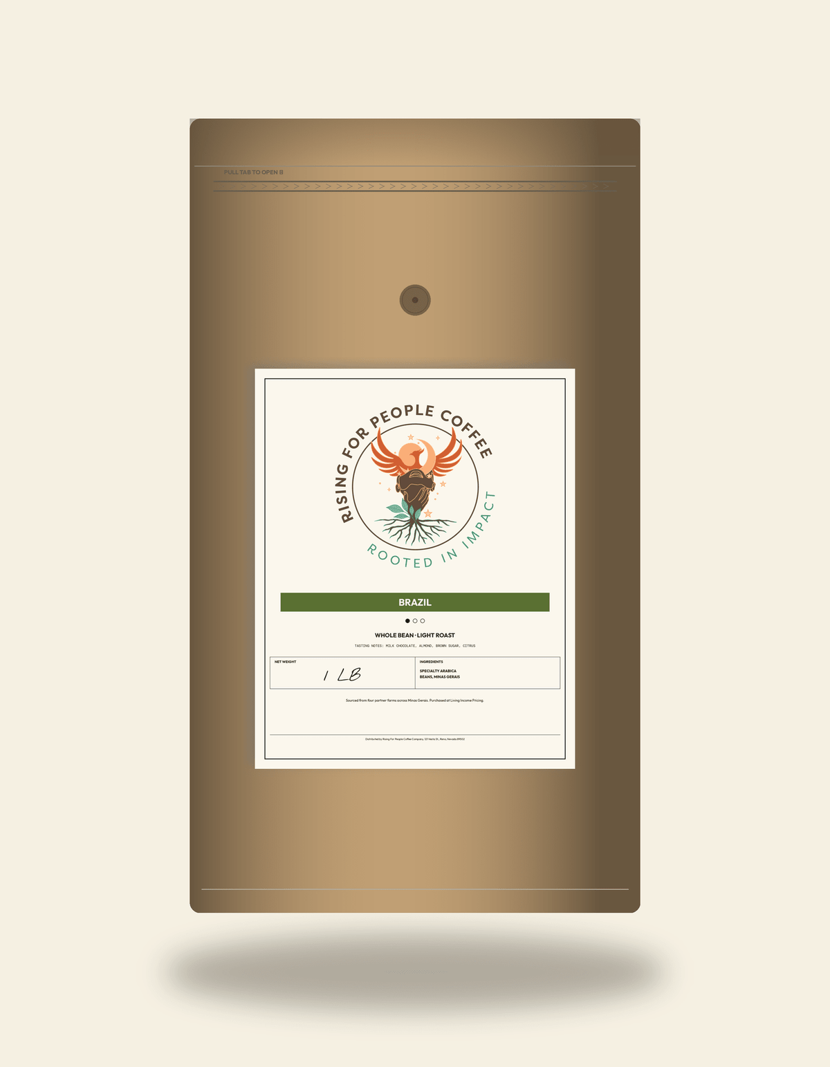 Brazil Santos The Nutty One — Light Roast Whole Bean Coffee
