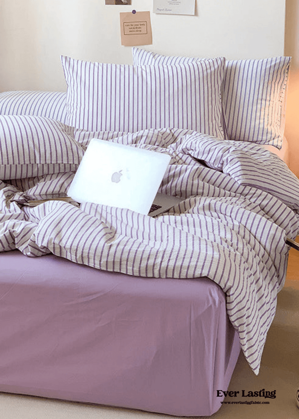 Candy Stripe Washed Cotton Bedding Set / Blue