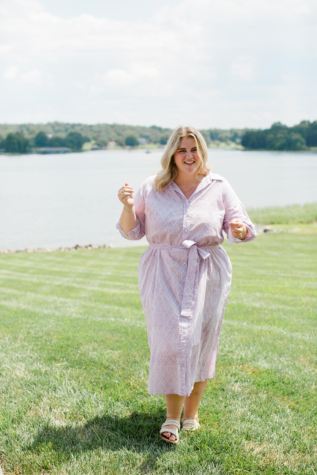 The Christine Shirt Dress in Lavender Taffy