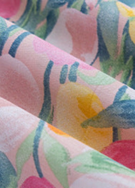 Celia Cottage Ribbon Bow Tie Floral Bedding Set / Rust Pink
