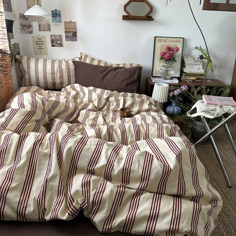 Liam Striped Bedding Set / Beige