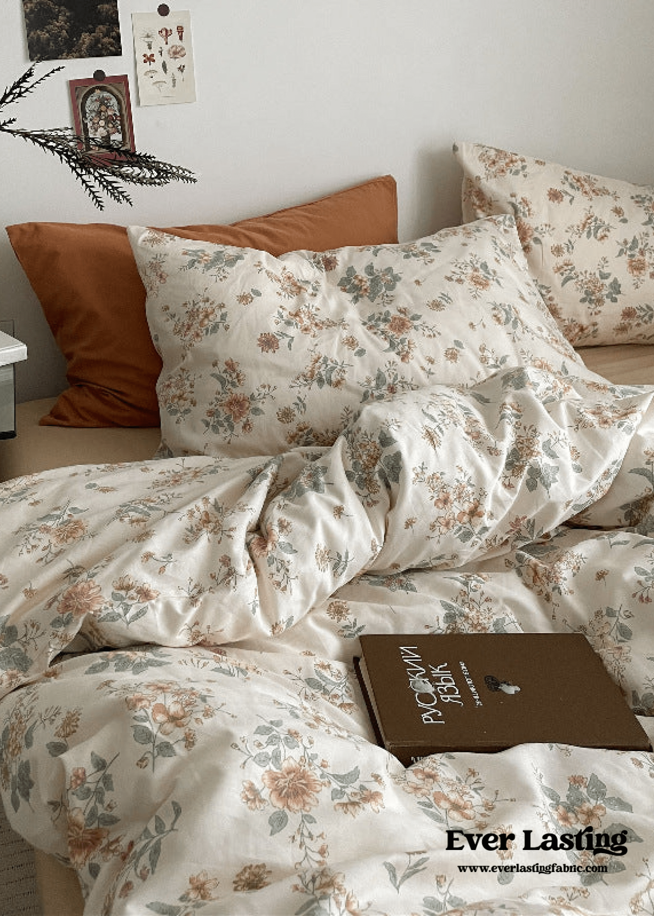 Cottage Floral Bedding Set / Dusty Purple
