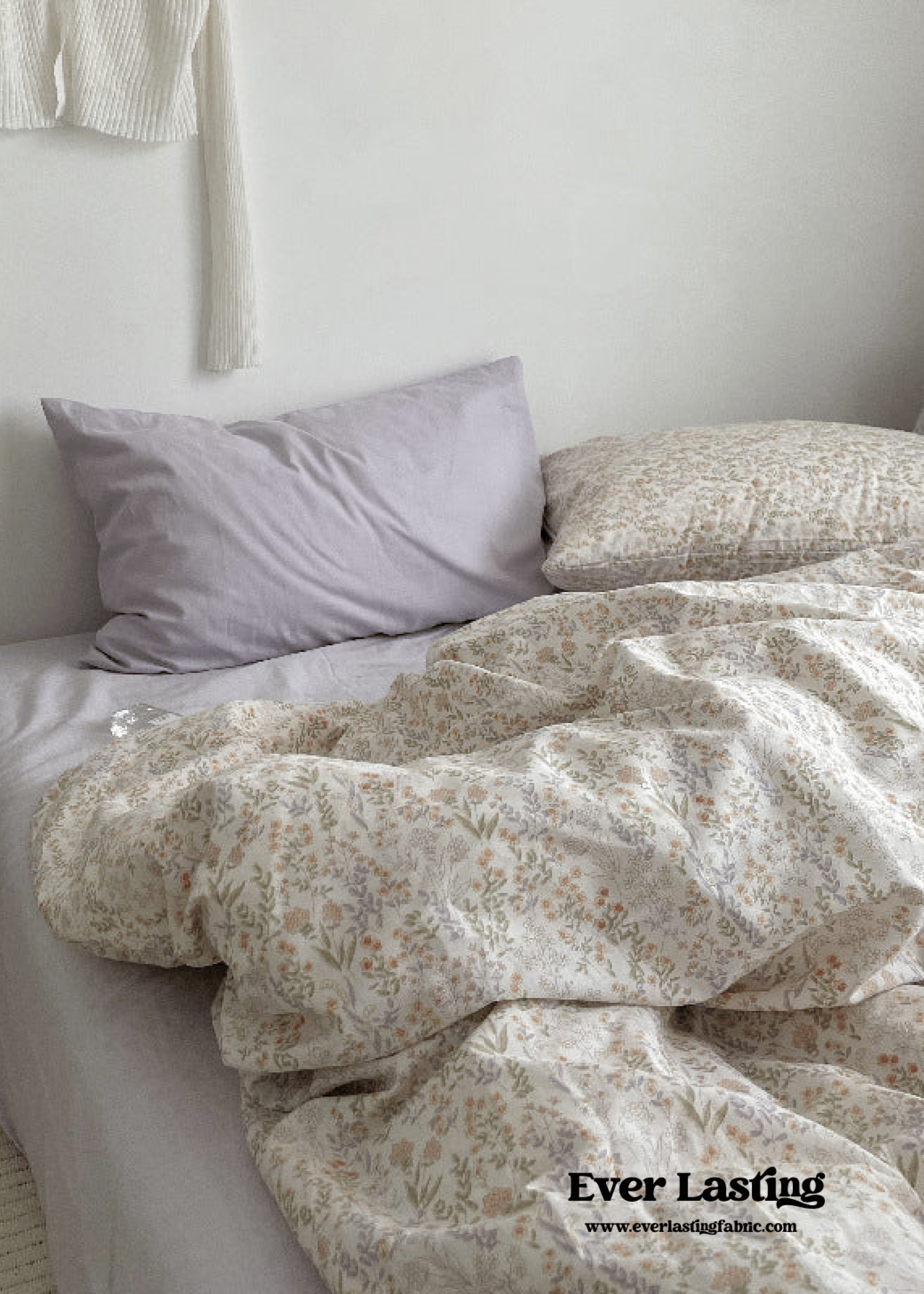 Cottage Floral Bedding Set / Dusty Purple