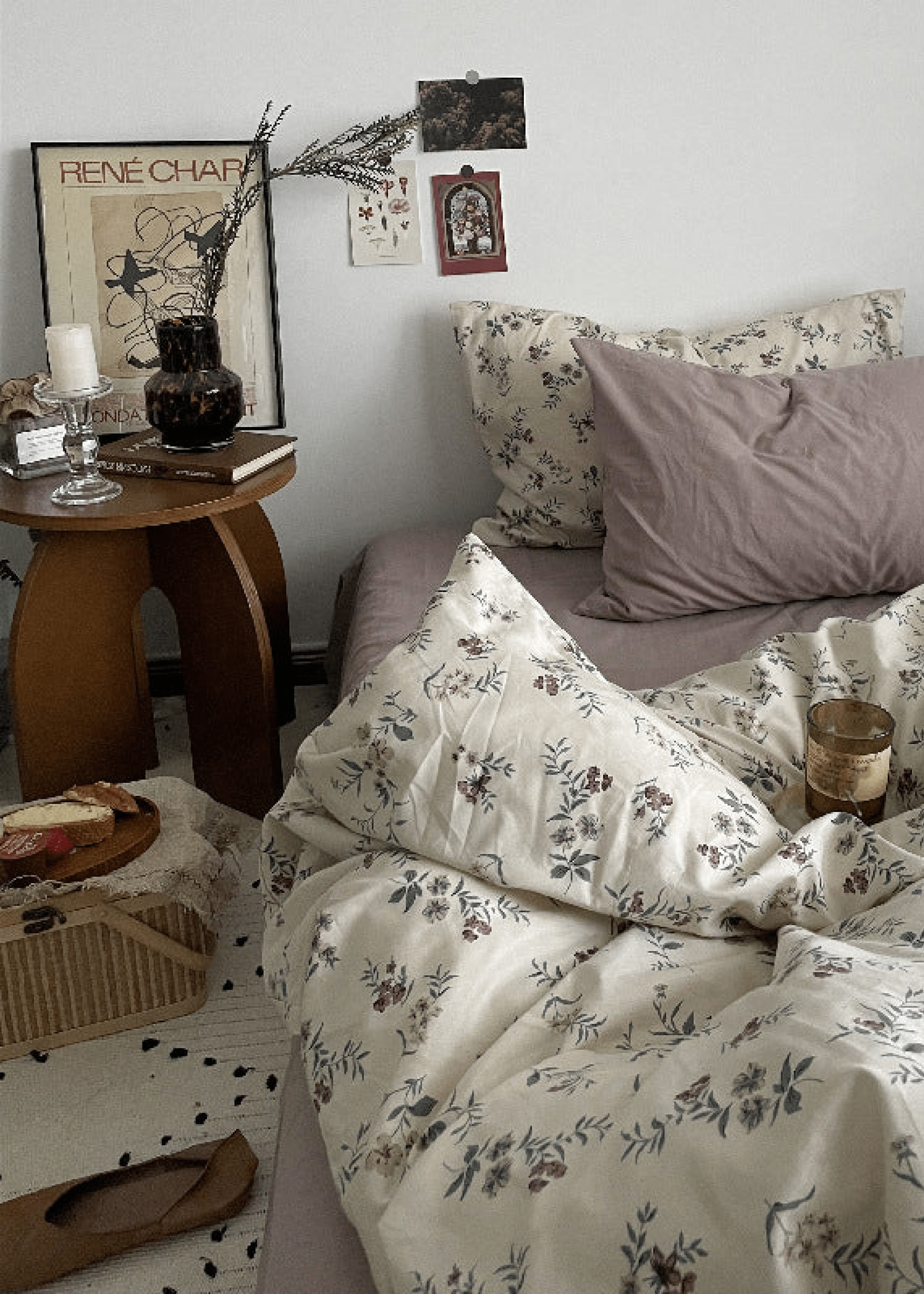 Cottage Floral Bedding Set / Orange Beige