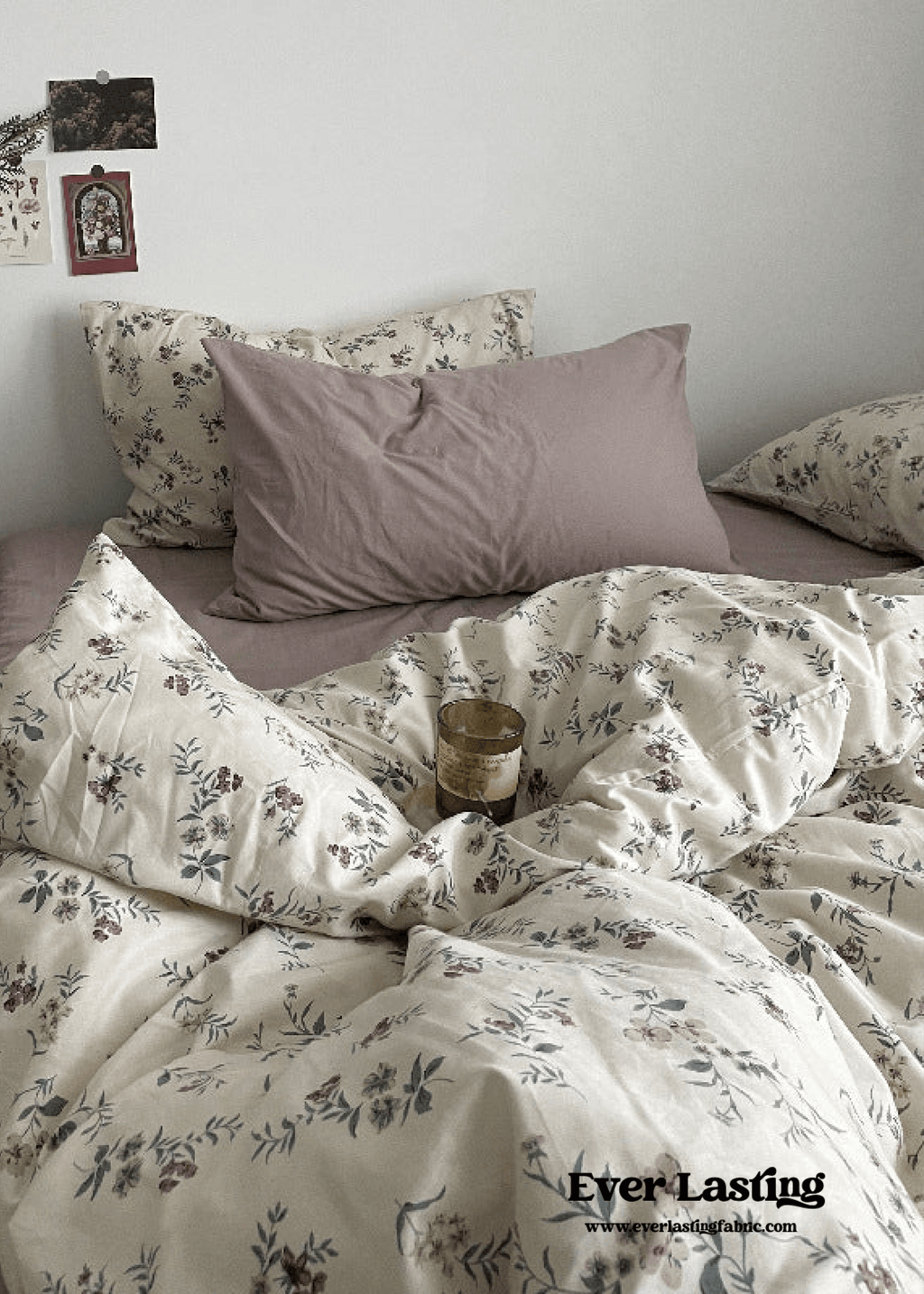 Cottage Floral Bedding Set / Orange Beige