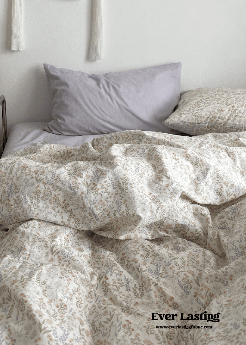 Cottage Floral Bedding Set / Orange Beige