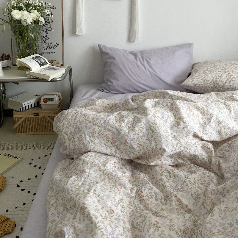 Cottage Floral Bedding Set / Orange Beige