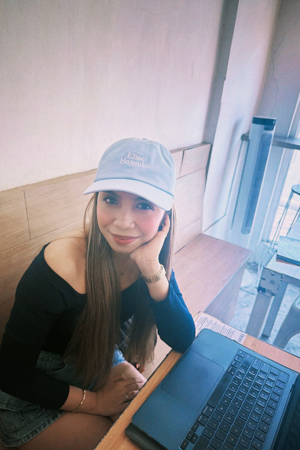 Elise Hatsuko Embroidered Dad Hat – Summer Sky