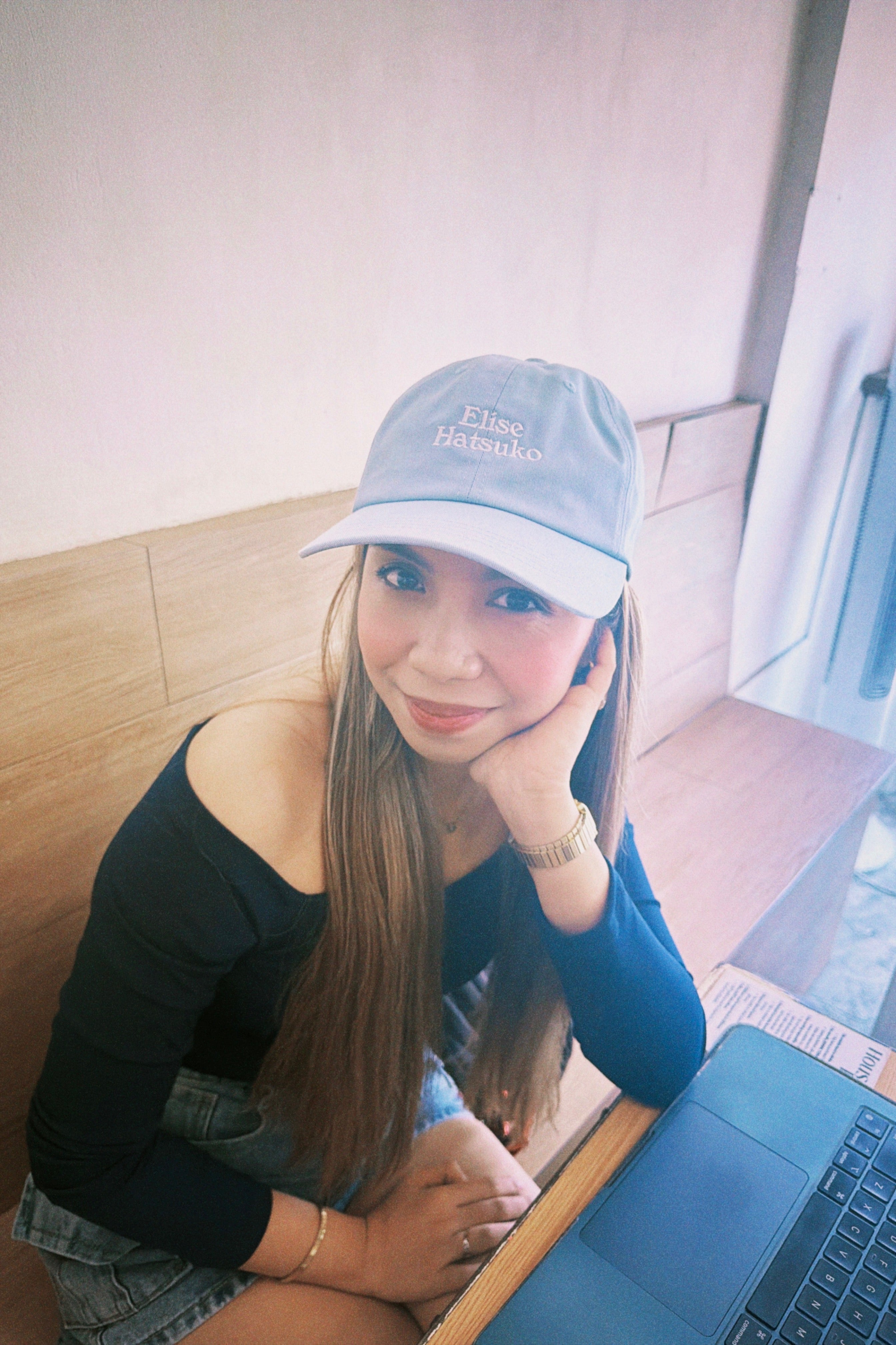 Elise Hatsuko Embroidered Dad Hat – Summer Sky