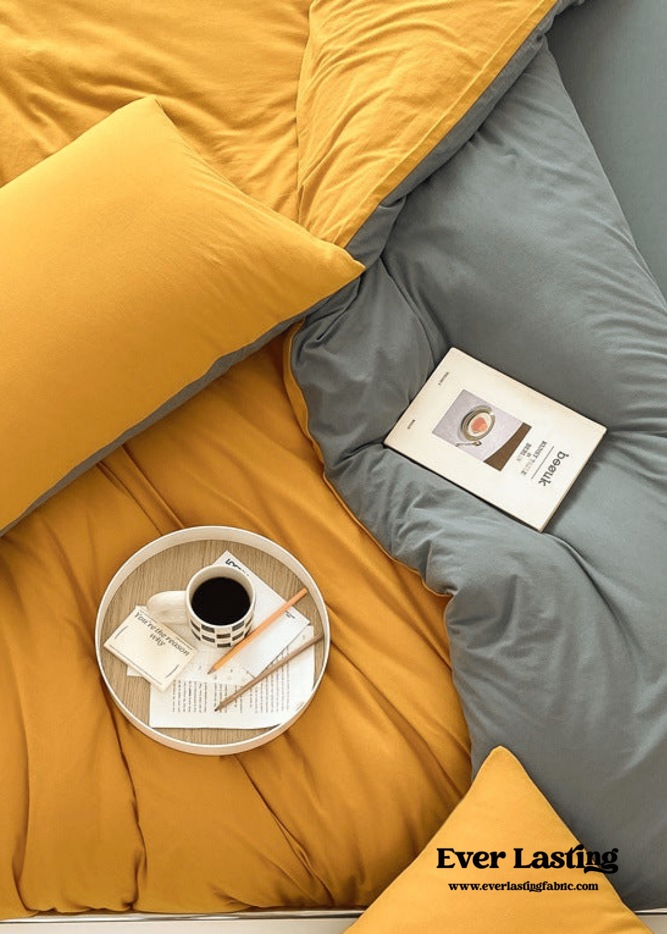 Duo Earth Tone Jersey Knit Bedding Set / White Beige