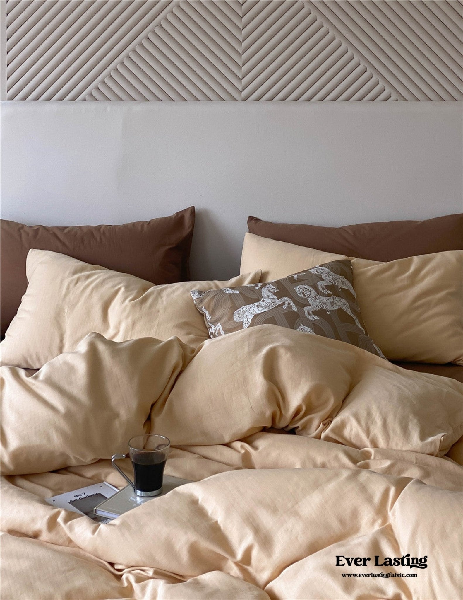 DUO Minimal Double Layer Washed Cotton Bedding Set / Blue