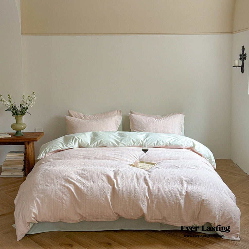 Emma Duo Striped Jacquard Bedding Set / Brown