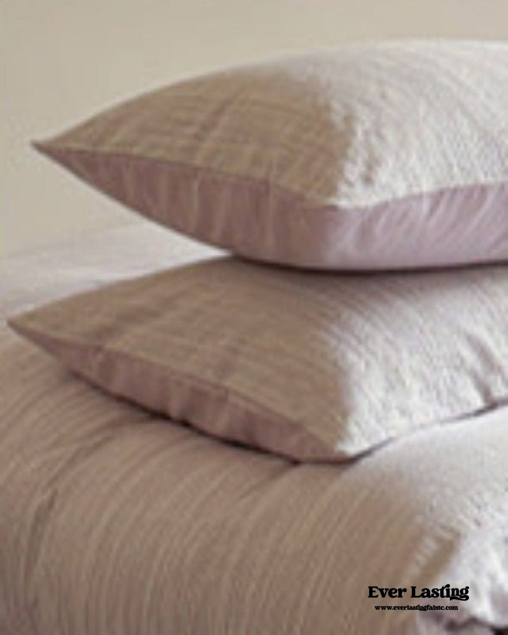 Emma Duo Striped Jacquard Bedding Set / Cream
