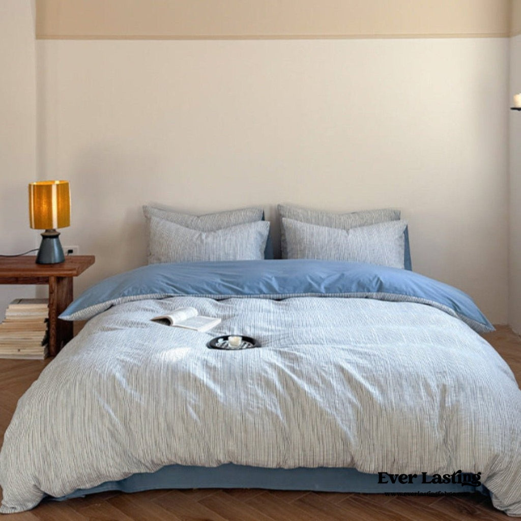 Emma Duo Striped Jacquard Bedding Set / Cream