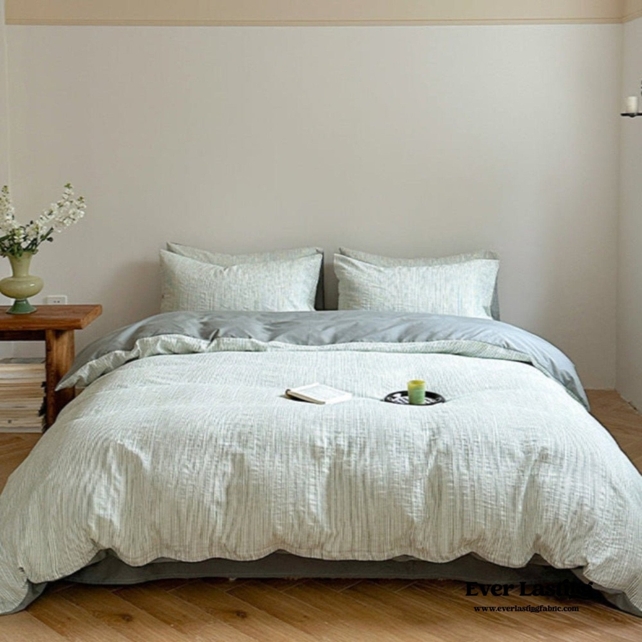 Emma Duo Striped Jacquard Bedding Set / Light Pink