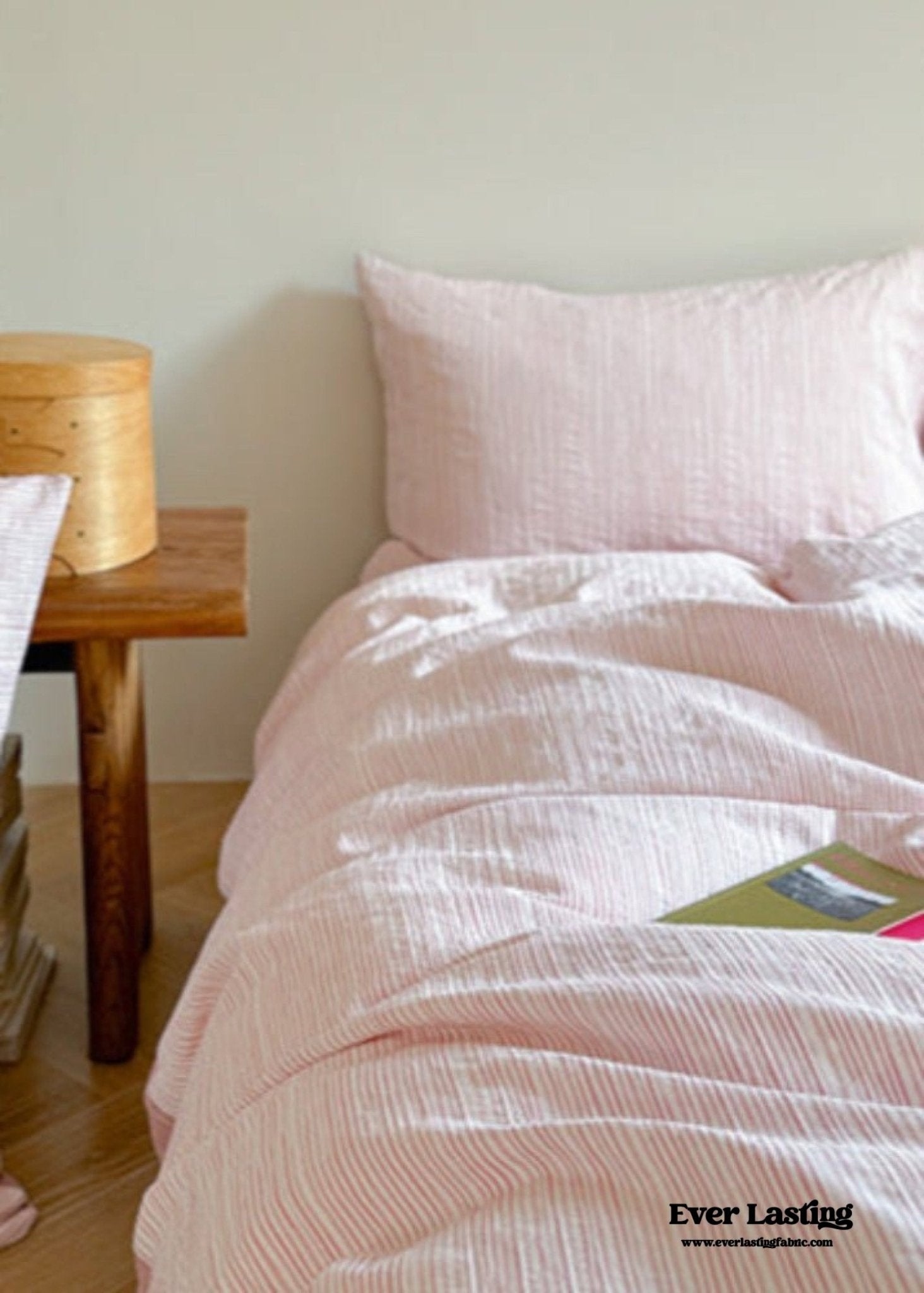 Emma Duo Striped Jacquard Bedding Set / Light Pink