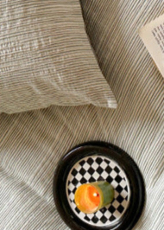 Emma Duo Striped Jacquard Bedding Set / Gray