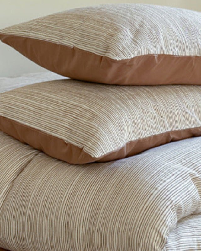 Emma Duo Striped Jacquard Bedding Set / Green