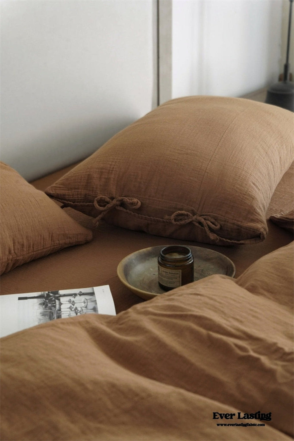 Evelyn Retro Double Gauze Bedding Set / Beige Brown