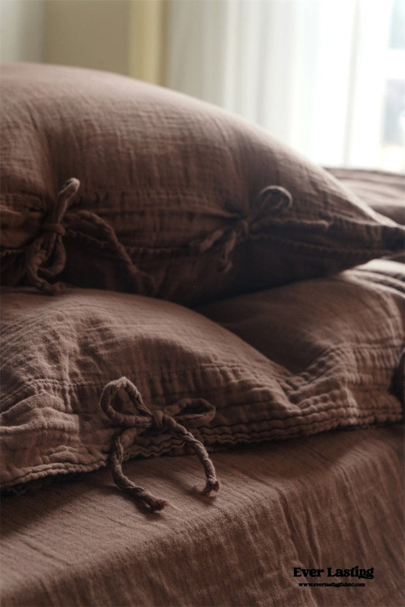 Evelyn Retro Double Gauze Bedding Set / Beige Brown