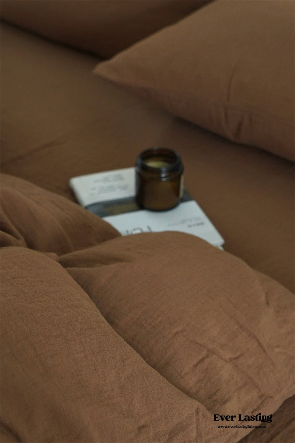 Evelyn Retro Double Gauze Bedding Set / Caramel Brown