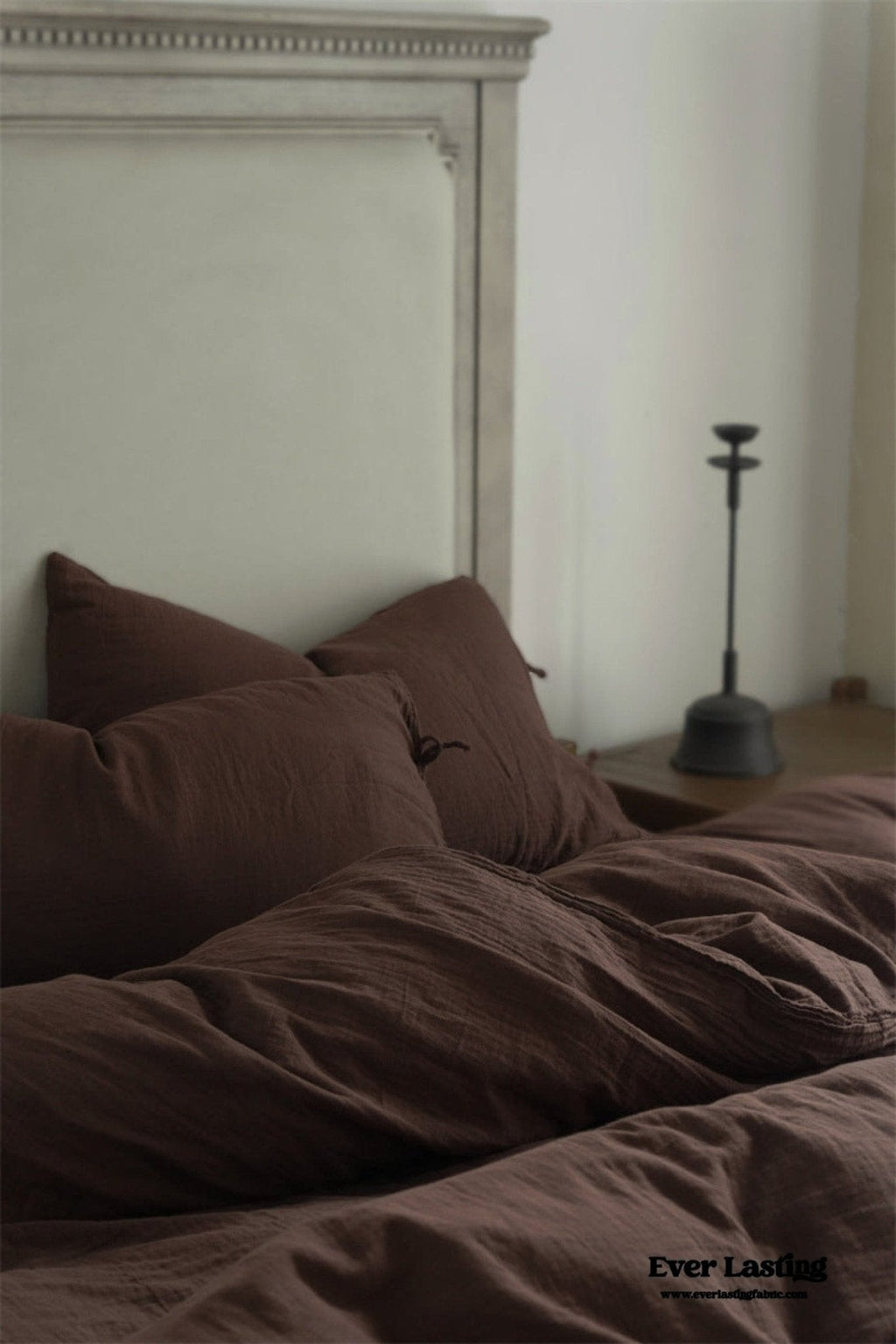 Evelyn Retro Double Gauze Bedding Set / Chestnut Brown