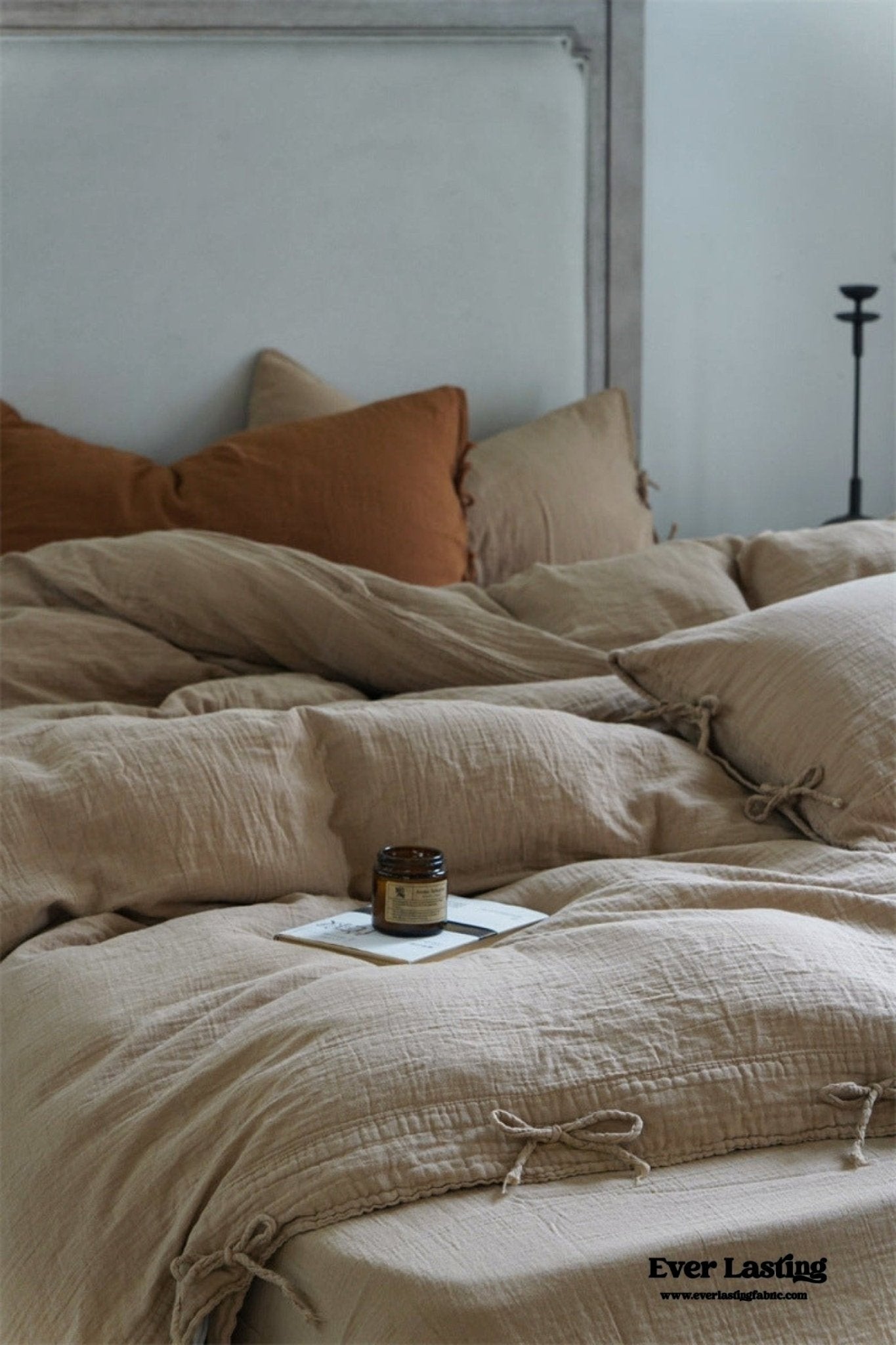 Evelyn Retro Double Gauze Bedding Set / Chestnut Brown