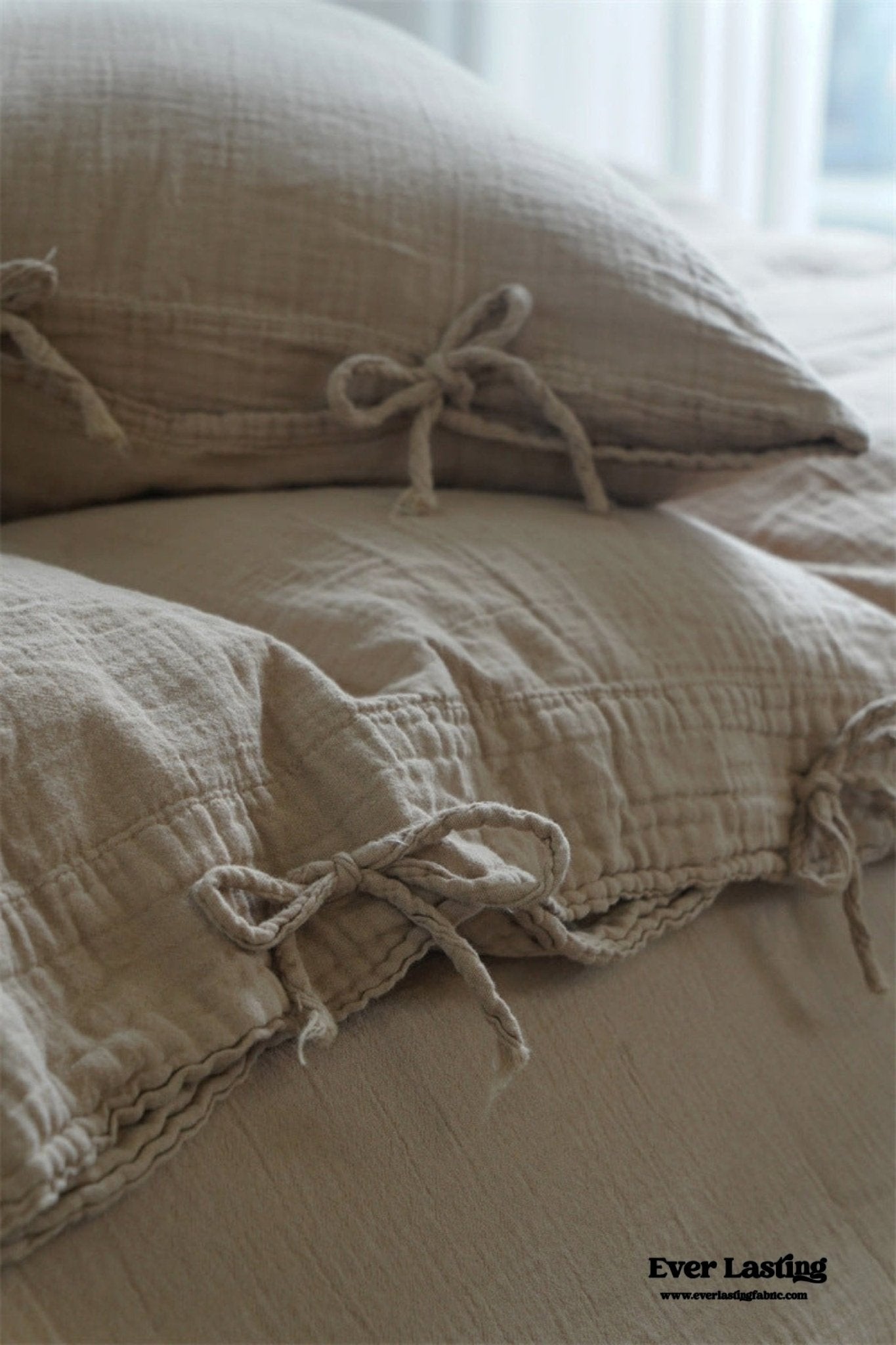 Evelyn Retro Double Gauze Bedding Set / Chestnut Brown