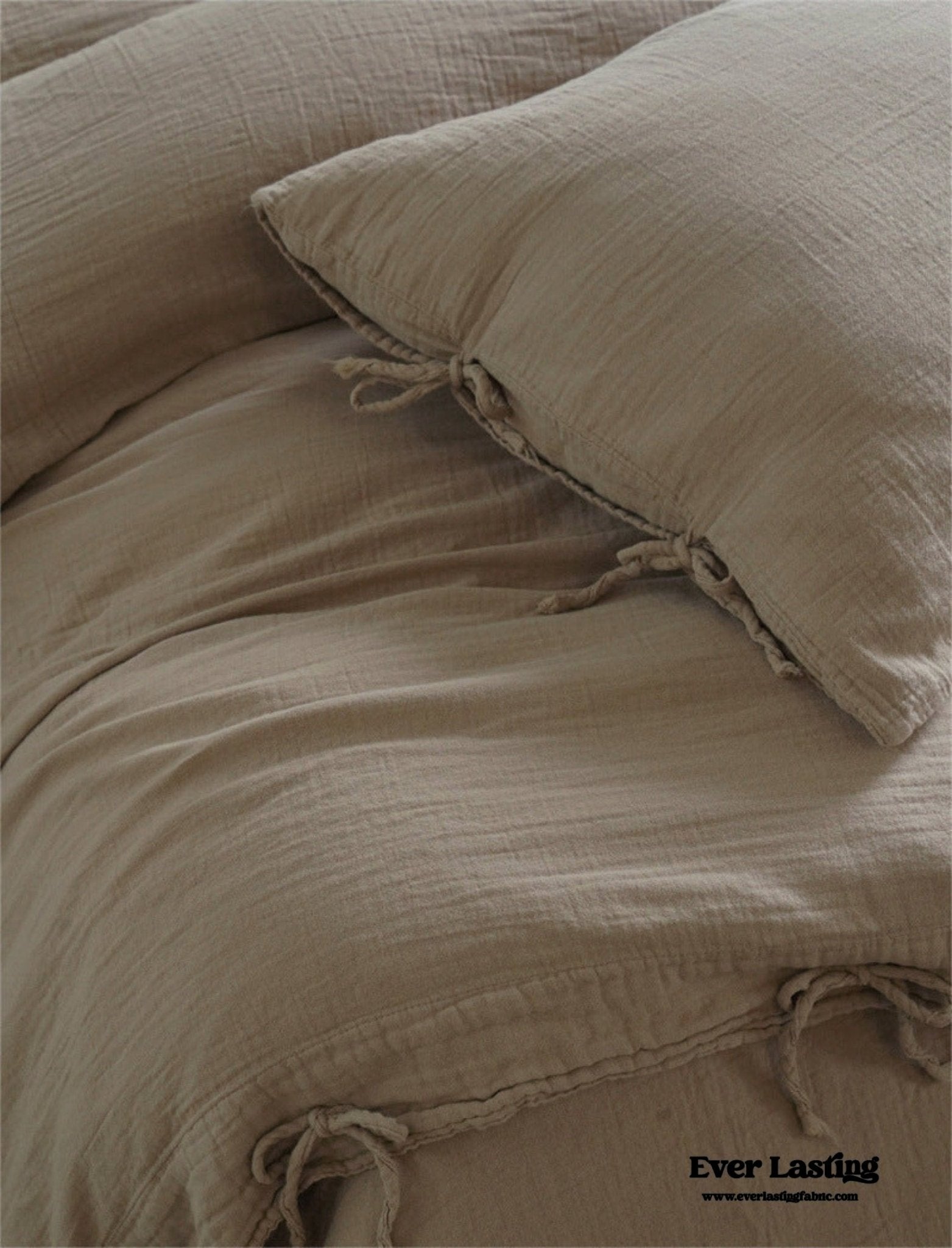 Evelyn Retro Double Gauze Bedding Set / Coffee Brown