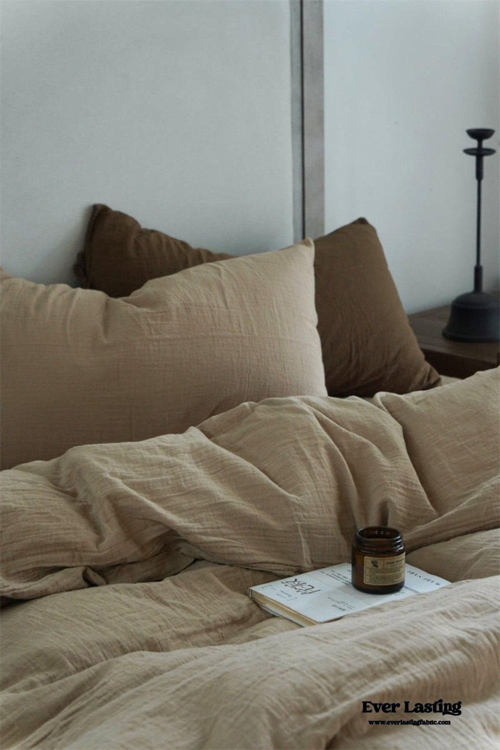 Evelyn Retro Double Gauze Bedding Set / Coffee Brown