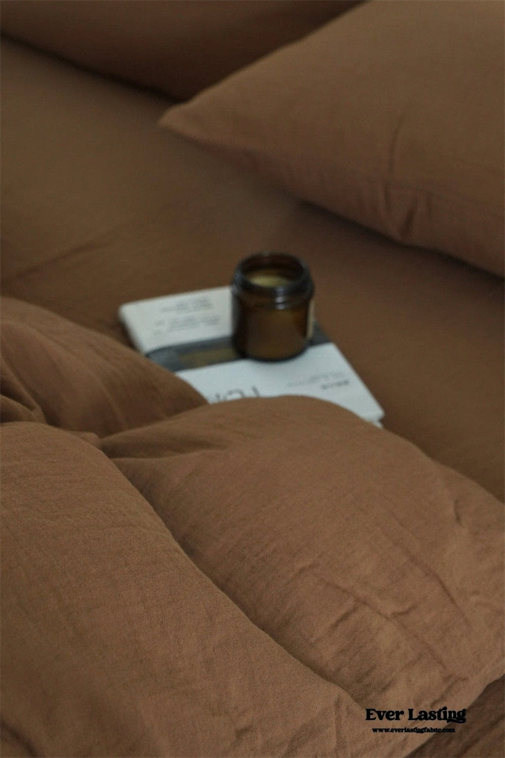 Evelyn Retro Double Gauze Bedding Set / Coffee Brown