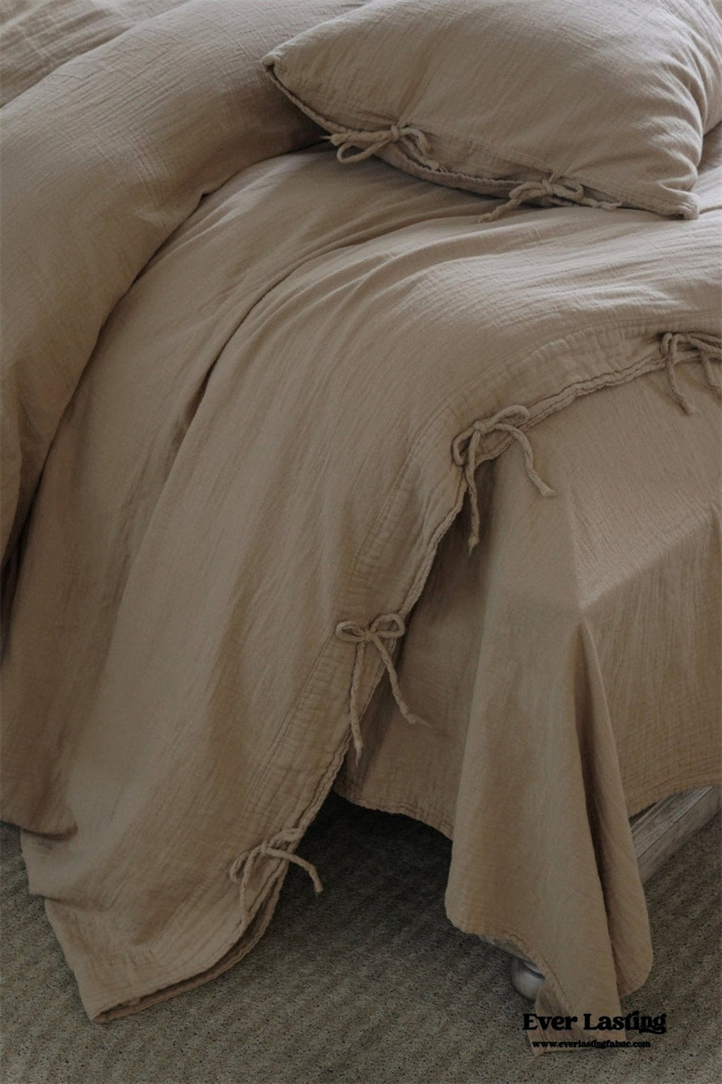 Evelyn Retro Double Gauze Bedding Set / Coffee Brown