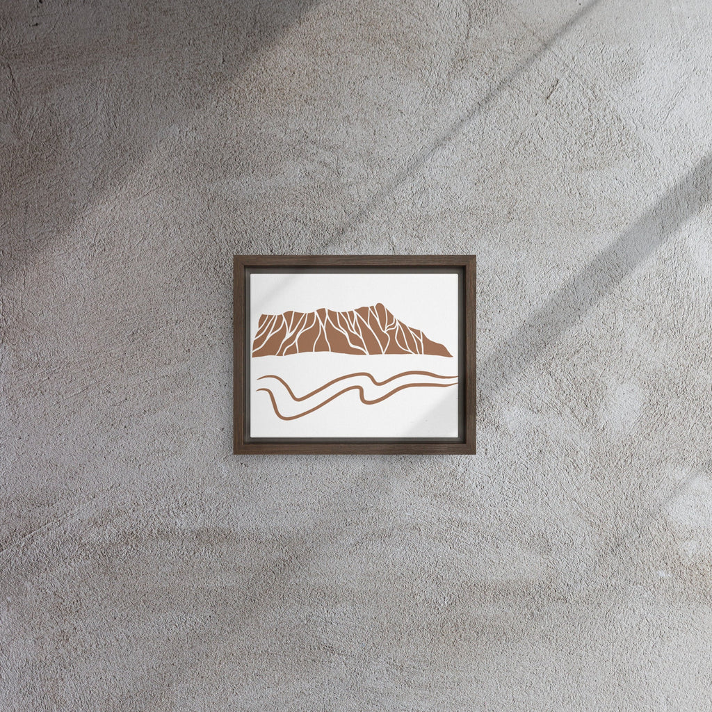 Minimalist Diamond Head Crater Framed Canvas