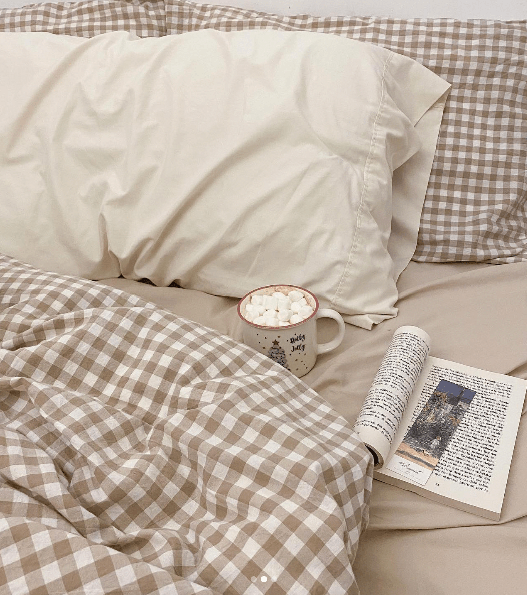Gingham Bedding Set / Pink
