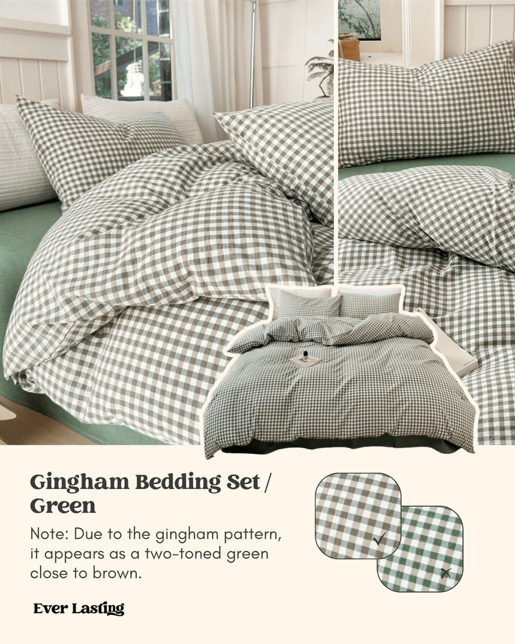 Gingham Bedding Set / Red