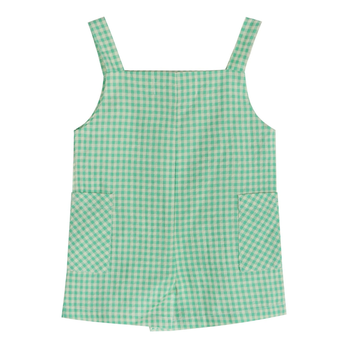 Green Gingham Boy Romper