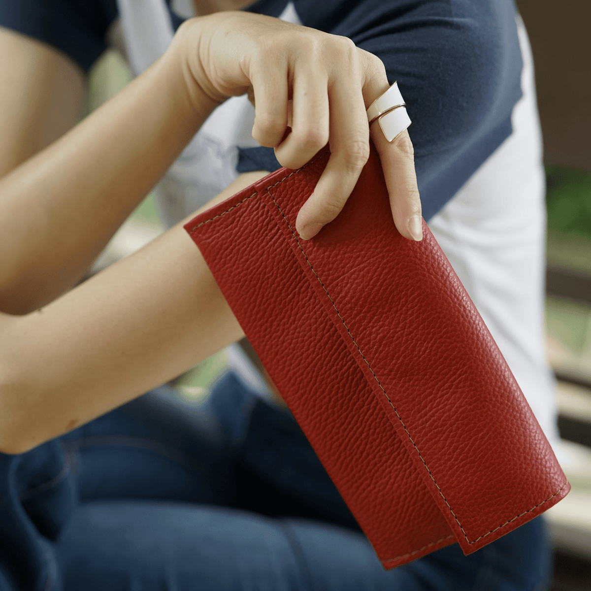Handmade Ladies Red Wallet