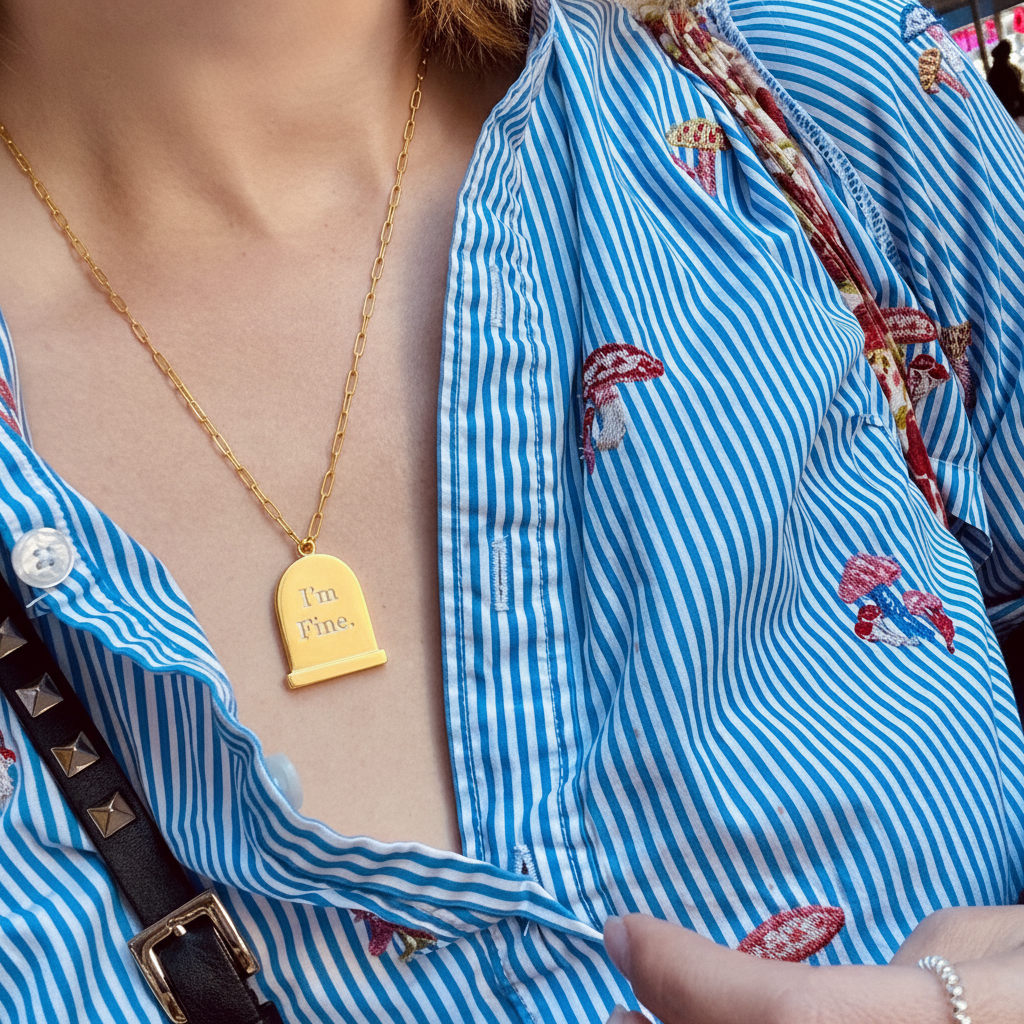 Grande Gold Gravestone Pendant