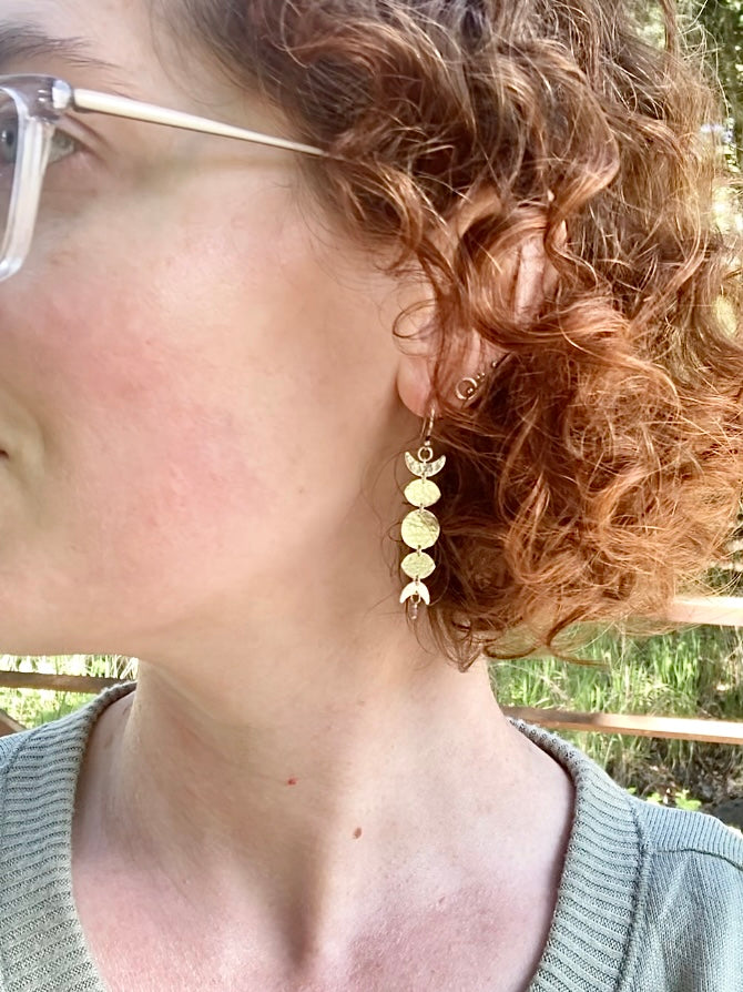 Moon Phase Earrings in Sterling Silver