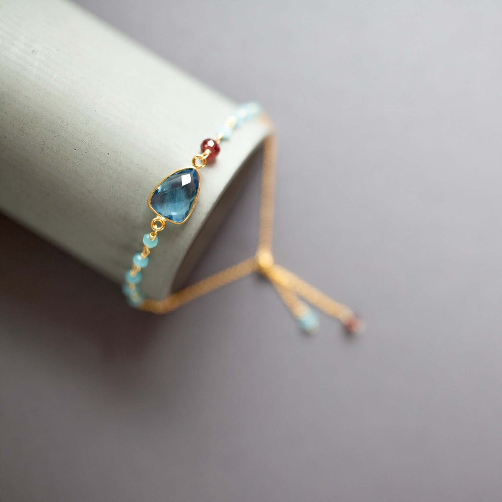 Bracelet Set: London Blue Quartz and Lapis Lazuli