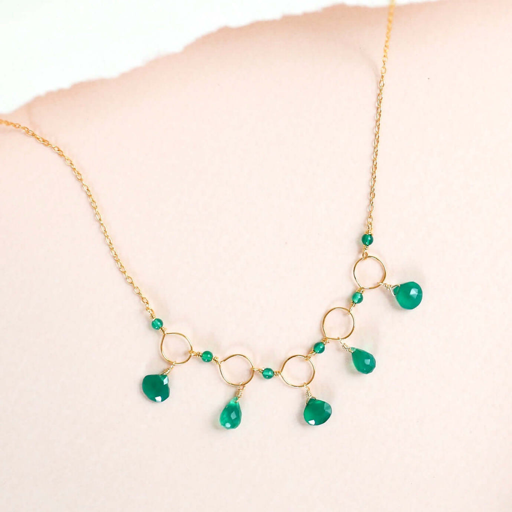 Black Spinel Gemstone Mini Sparkler Necklace