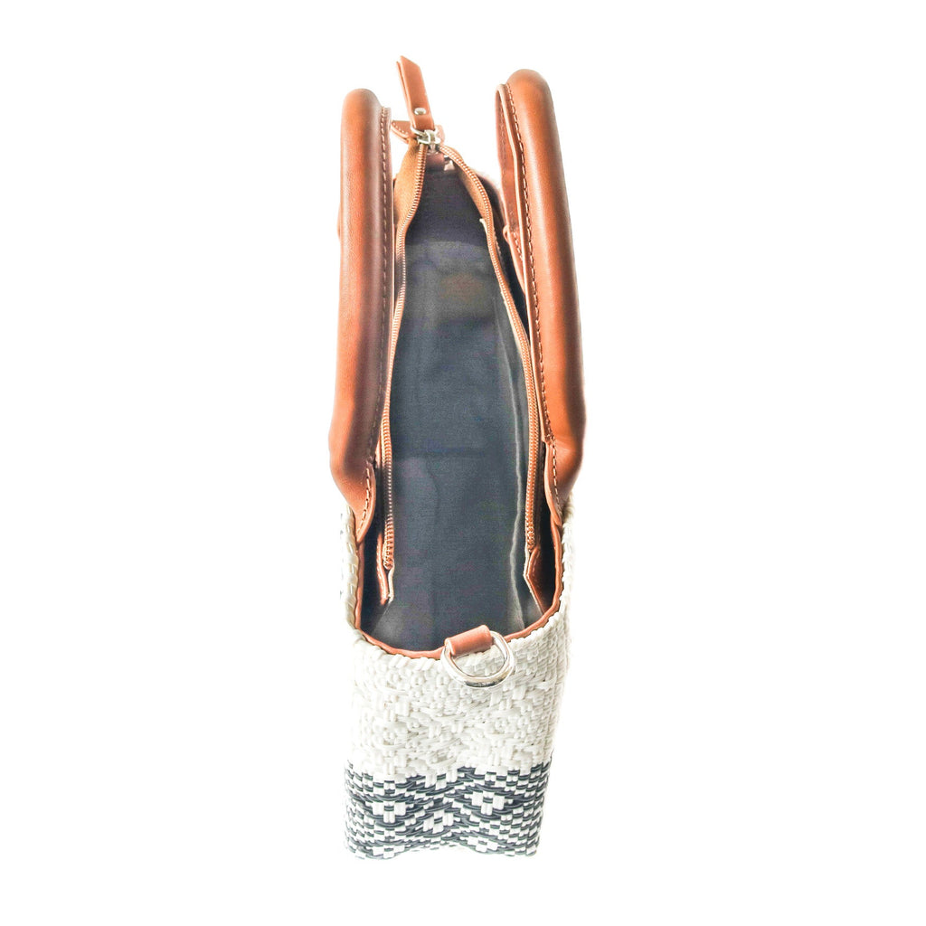 Tin Marin White Small Woven Crossbody Bag