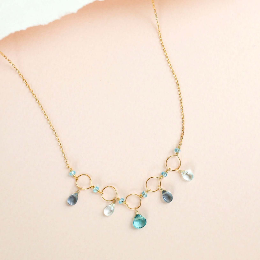 Black Spinel Gemstone Mini Sparkler Necklace