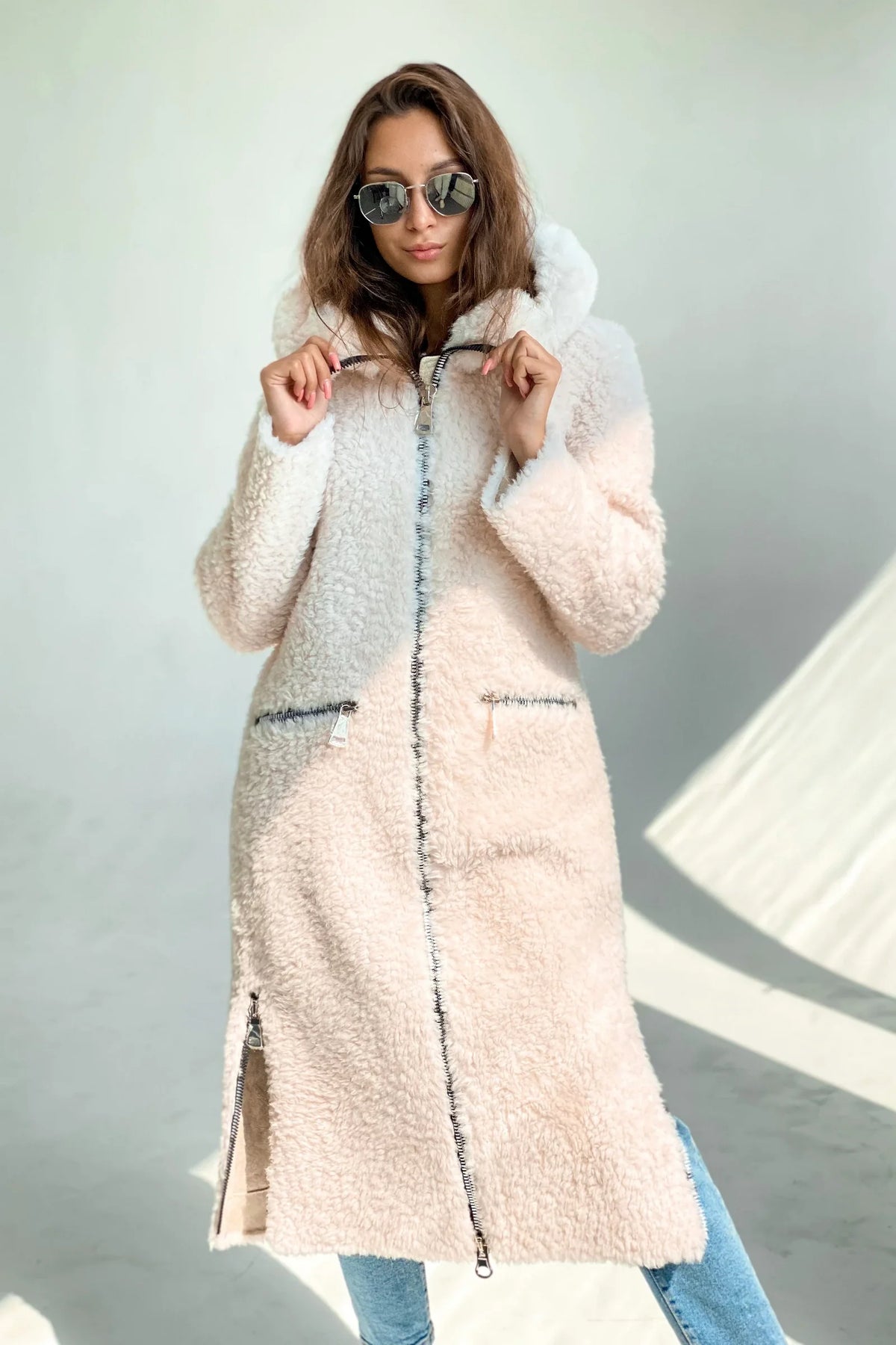 Eliza Alpaca Hooded Fur Coat